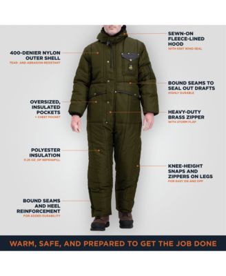 Men's Iron-Tuff Insulated Coveralls with Hood - Heavy-Duty Cold Weather Gear for Extreme Conditions