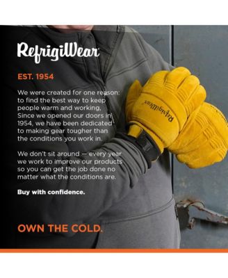 Men's Stretch Knuckle Insulated Leather Gloves - Extreme Cold Protection, Flexible & Durable Work Gloves