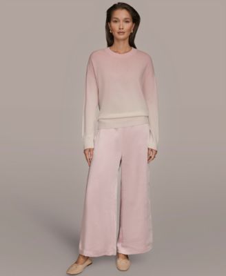 Women's Long Sleeve Wool Cashmere Blend Dye Dip Sweater