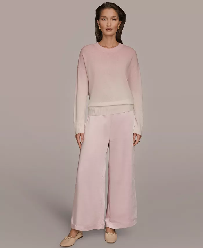 Women's Long Sleeve Wool Cashmere Blend Dye Dip Sweater - thumbnail 7