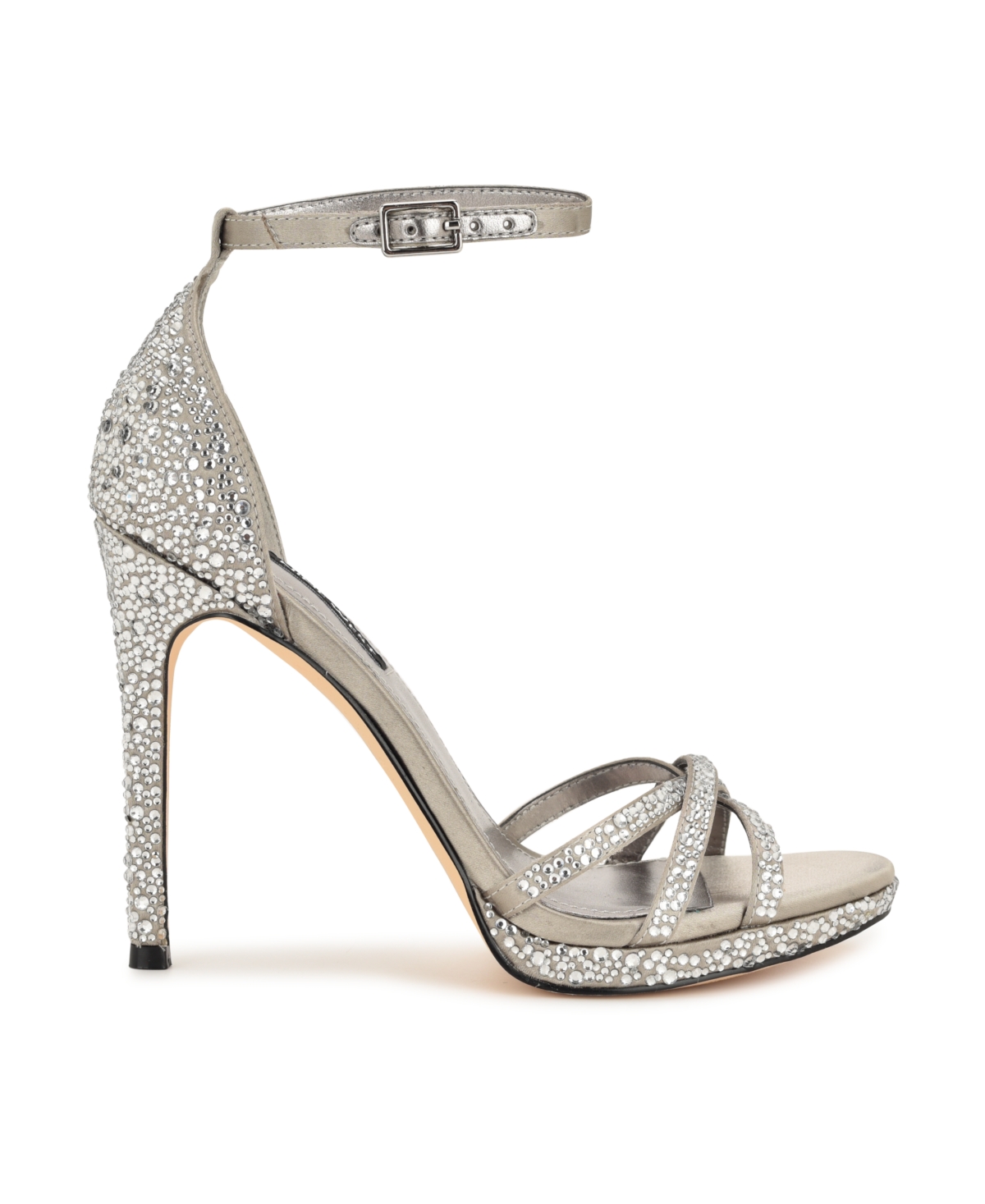 Nine West Women's Lartay Embellished Strappy Stiletto Dress Sandals In Silver