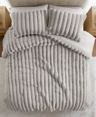 Jasmine Faux Fur Reverse to Velvet 3-Pc. Comforter Set, Full/Queen