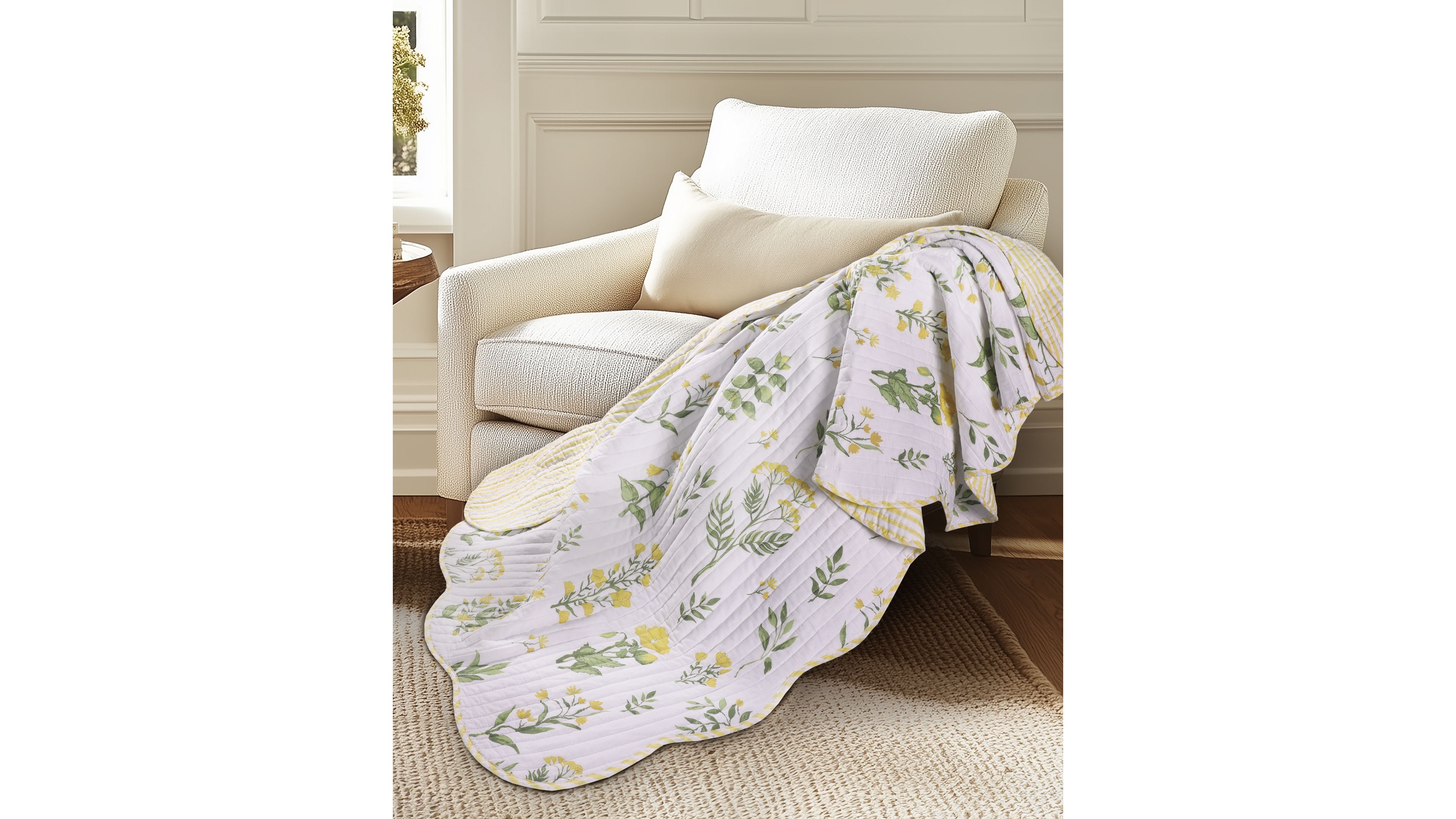 Levtex Daffodil Reversible Quilted Throw, 50" x 60"