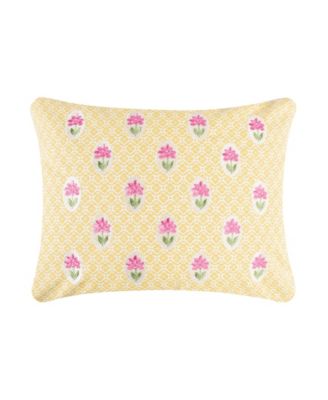 Blooming Hillside Embroidered Decorative Pillow, 14" x 18"