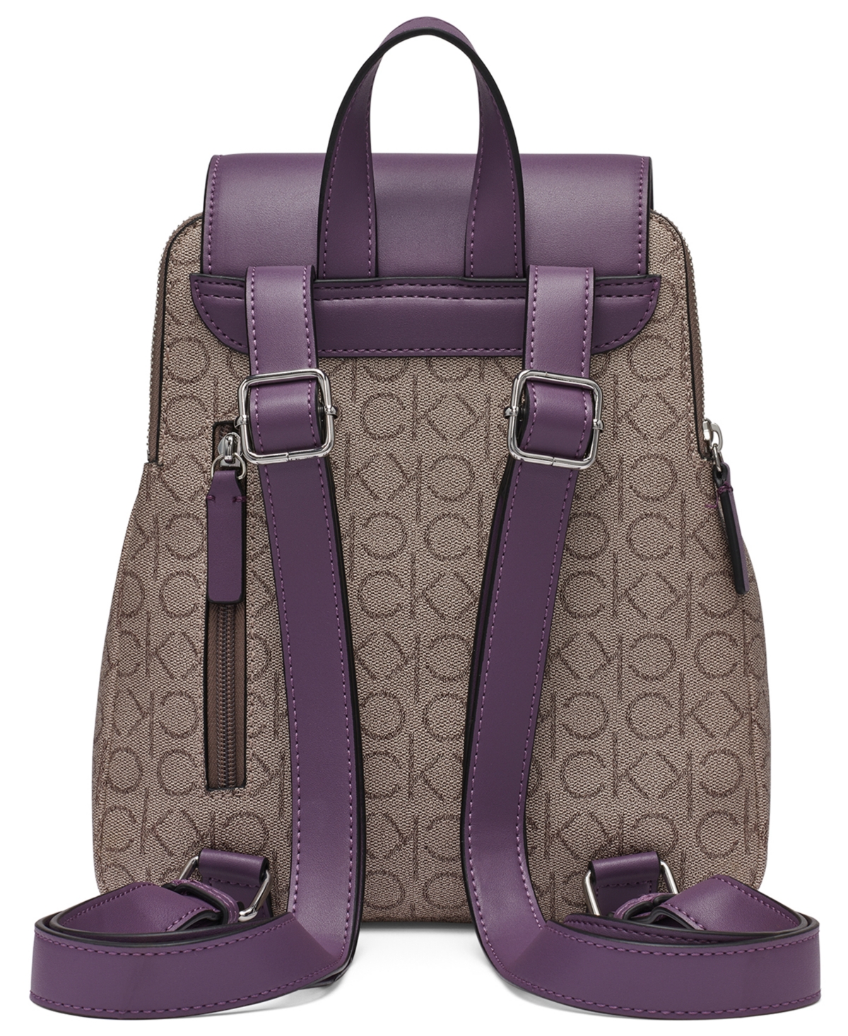 Calvin Klein Garnet Signature Triple Compartment Backpack In Animal Print