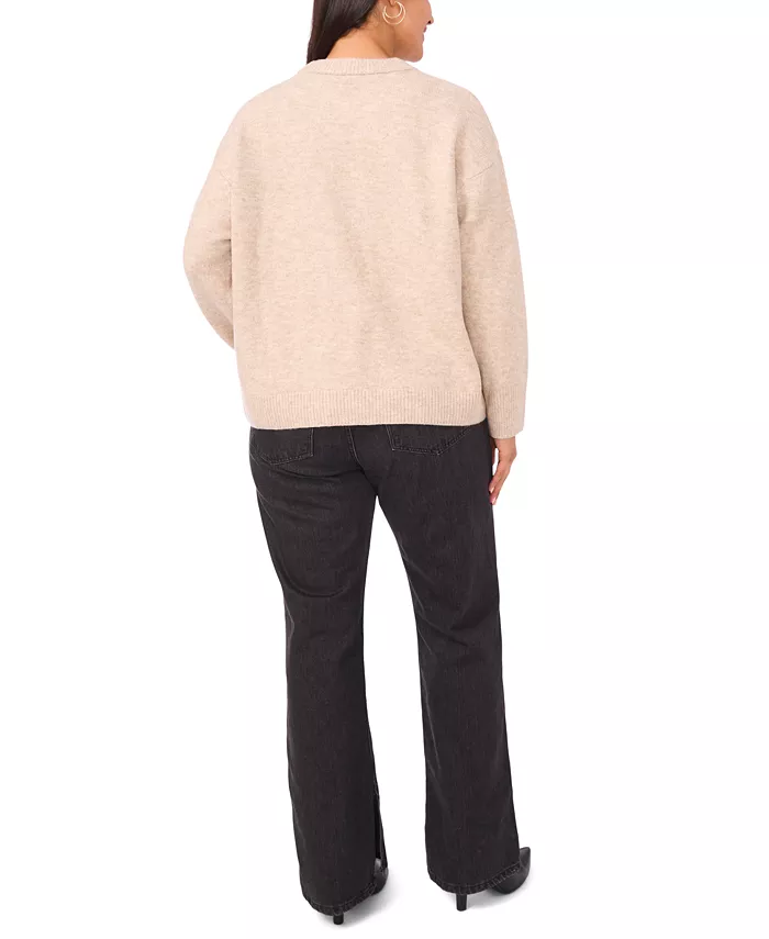 Plus Size Flower Motif Crewneck Sweater - thumbnail 6