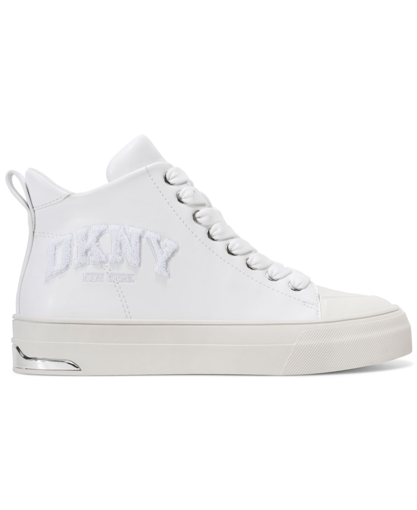 Женские кроссовки DKNY Yaser на шнуровке средней высоты, цвет: Яркий белый — фото 2