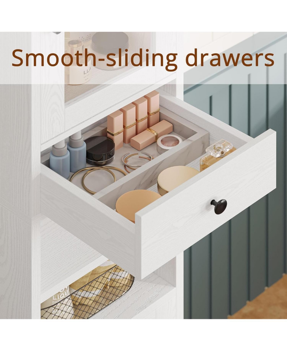 71" H Slim Freestanding Narrow Storage Cabinet with Adjustable Shelves