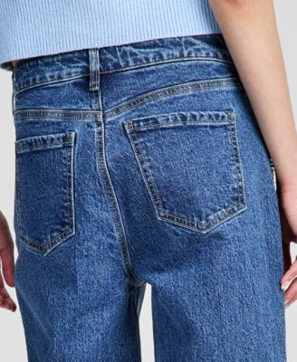 Women's Rhinestone Embellished Wide Leg Jeans, Macy's Exclusive