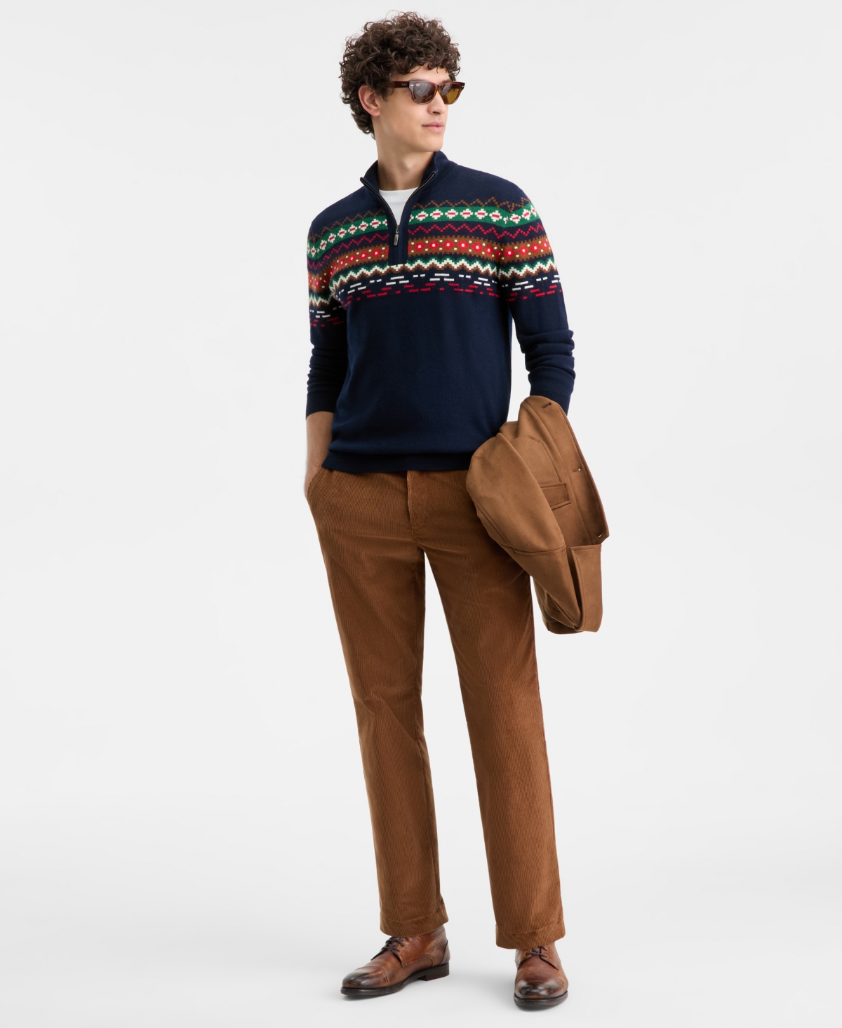 Club Room Men's Nordic Fair Isle Quarter-Zip Sweater, Macy's Exclusive