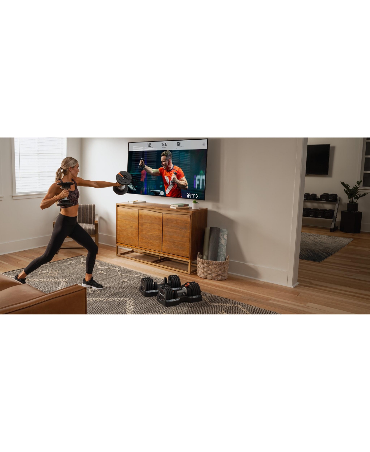 NordicTrack 55 lb Select-a-Weight Dumbbell Pair, Black