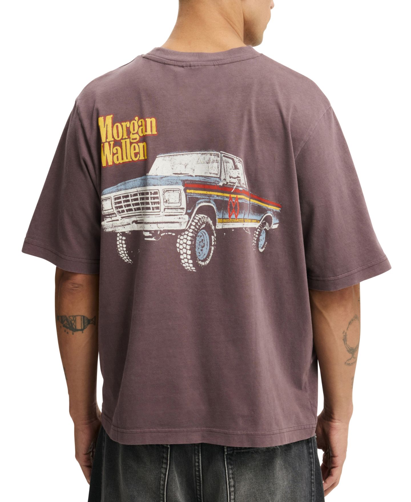 Мужская футболка Cotton On Timeless Music Cropped Regular-Fit, цвет: Тёмный дубовый — фото 4