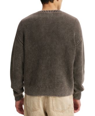 Men's Washed Box Fit Crew Sweater