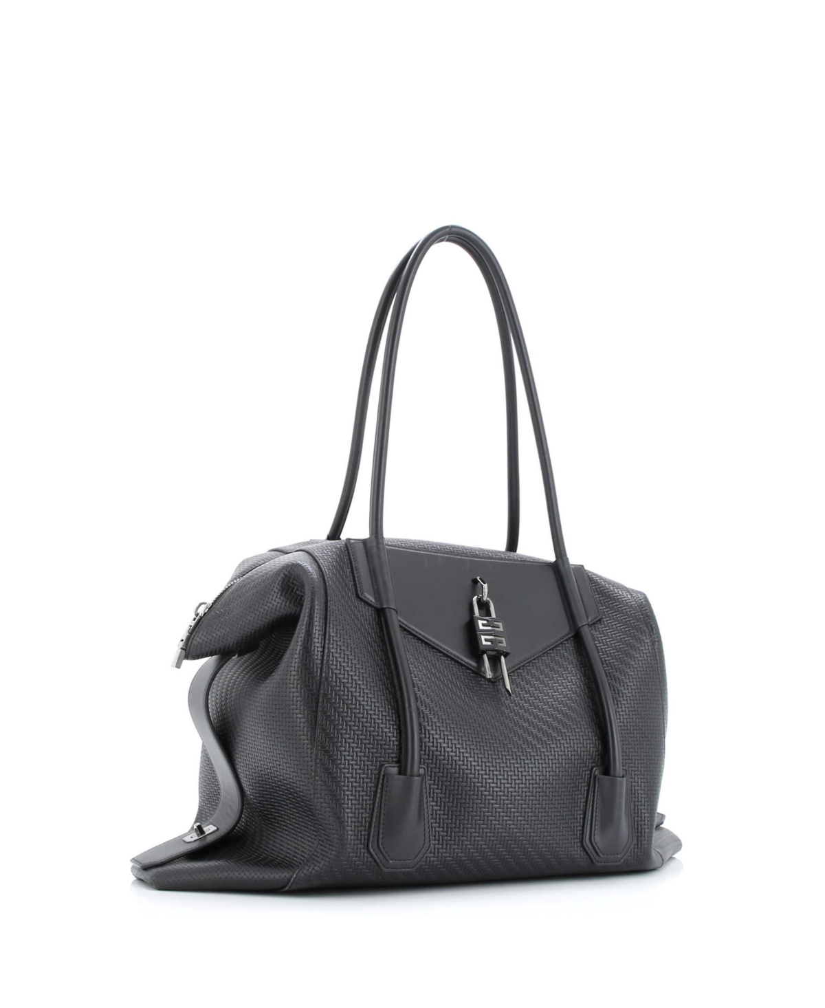 Pre-Owned Givenchy Antigona Soft Lock Bag Braided Leather