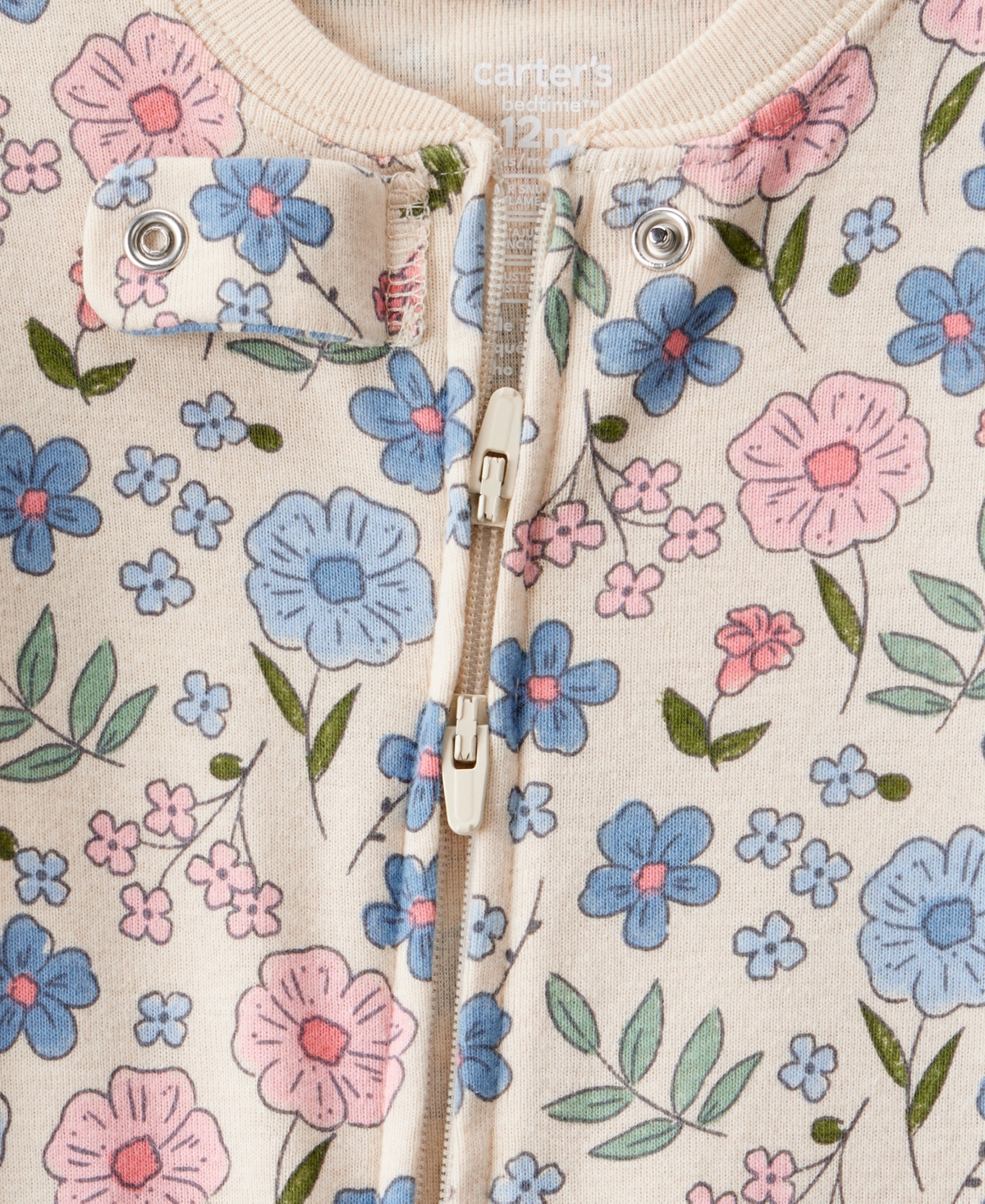 Carter's Baby Girls Floral Print Footed Long-Sleeve Bodysuit