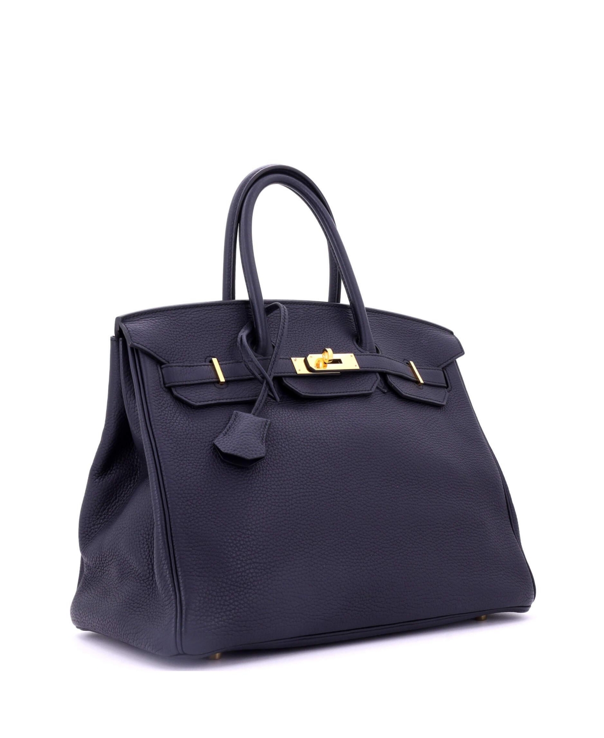 Pre-Owned HERMA‰S Birkin 35 Handbag Blue Togo with Gold Hardware