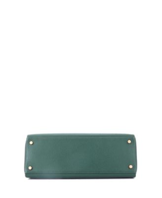 Kelly 32 Handbag Green Ardennes with Gold Hardware