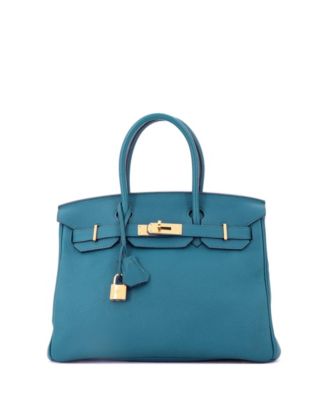 Birkin 30 Handbag Blue Togo with Gold Hardware