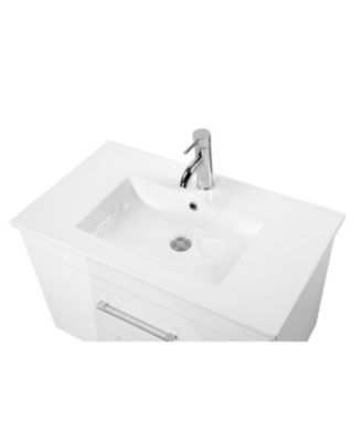 Streamdale 32" White Gloss Wall-Mount Vanity, Ceramic Sink & Soft-Close