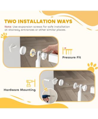 67" Extra Tall Pet Gate, 30"-41" Dog Gate with Cat Door,