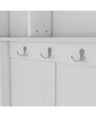 Streamdale Hall Tree Coat Rack Shoe Cubby Storage - White