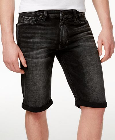 GUESS Men's Regular-Fit Detour-Wash Denim Shorts