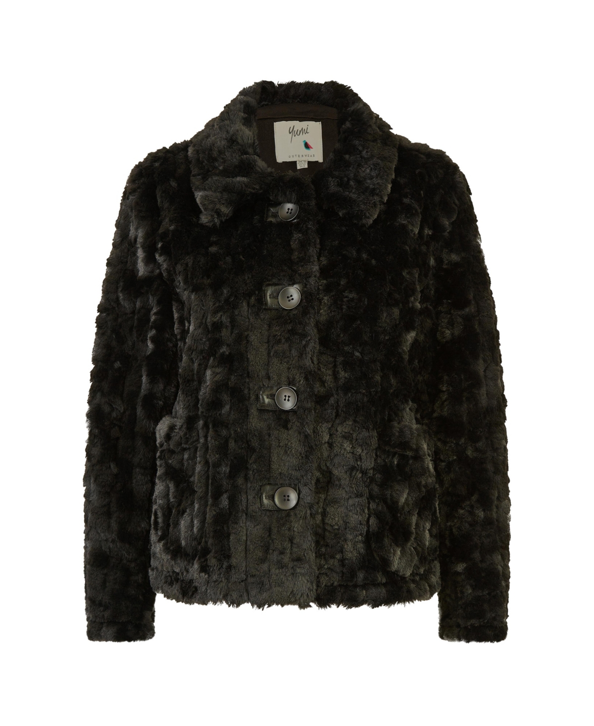 Yumi Women's Textured Faux Fur Jacket