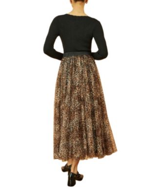 Women's Mesh Heart Print Tulle Skirt