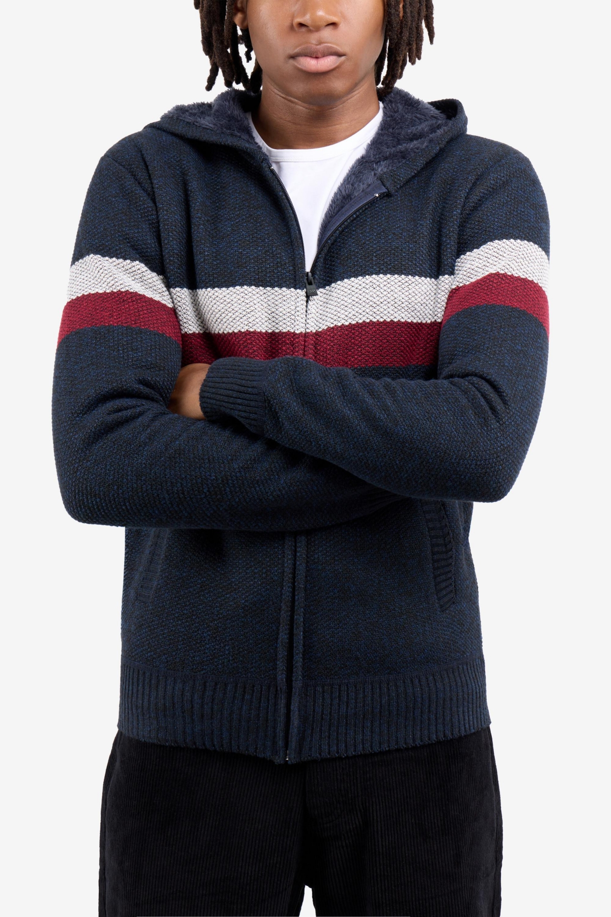 X Ray Men's Zip Up Fleece Lined Cardigan Hooded Sweater