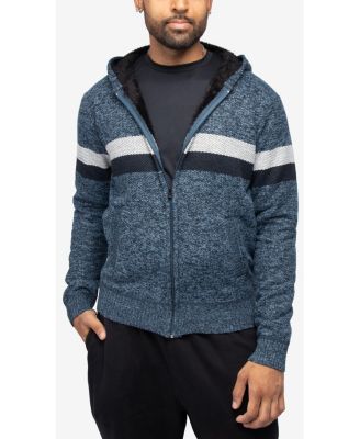 Men's Zip Up Fleece Lined Cardigan Hooded Sweater
