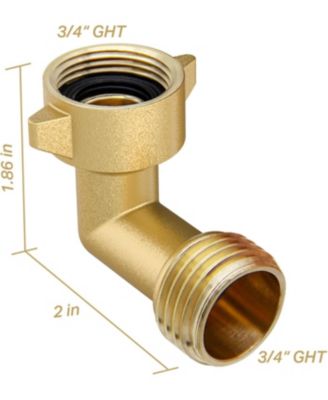Garden Hose Elbow Connector Brass Heavy Duty 2-Pack
