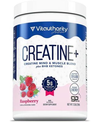 US Vita Creatine + Raspberry 394g Round Tub (60 srv)