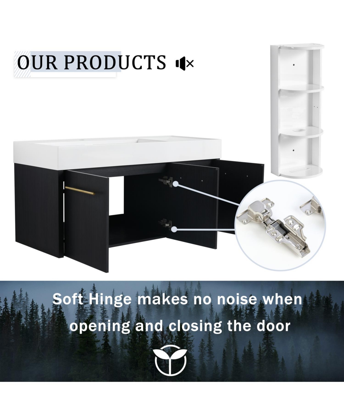 Streamdale 48" Wall-Mount Vanity, Resin Left Basin, Kd-Package