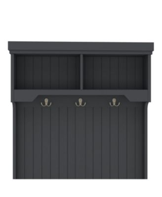 Streamdale Hall Tree Storage Bench Coat Rack Hooks - Black