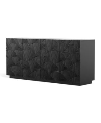 Modern 4-Door Sideboard Buffet Cabinet - Black, 59"