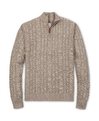 Men's Organic Half Zip Cable Pullover Sweater