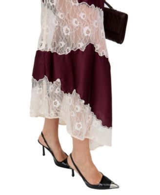 Women's Eleanor Lace Insert Midi Skirt