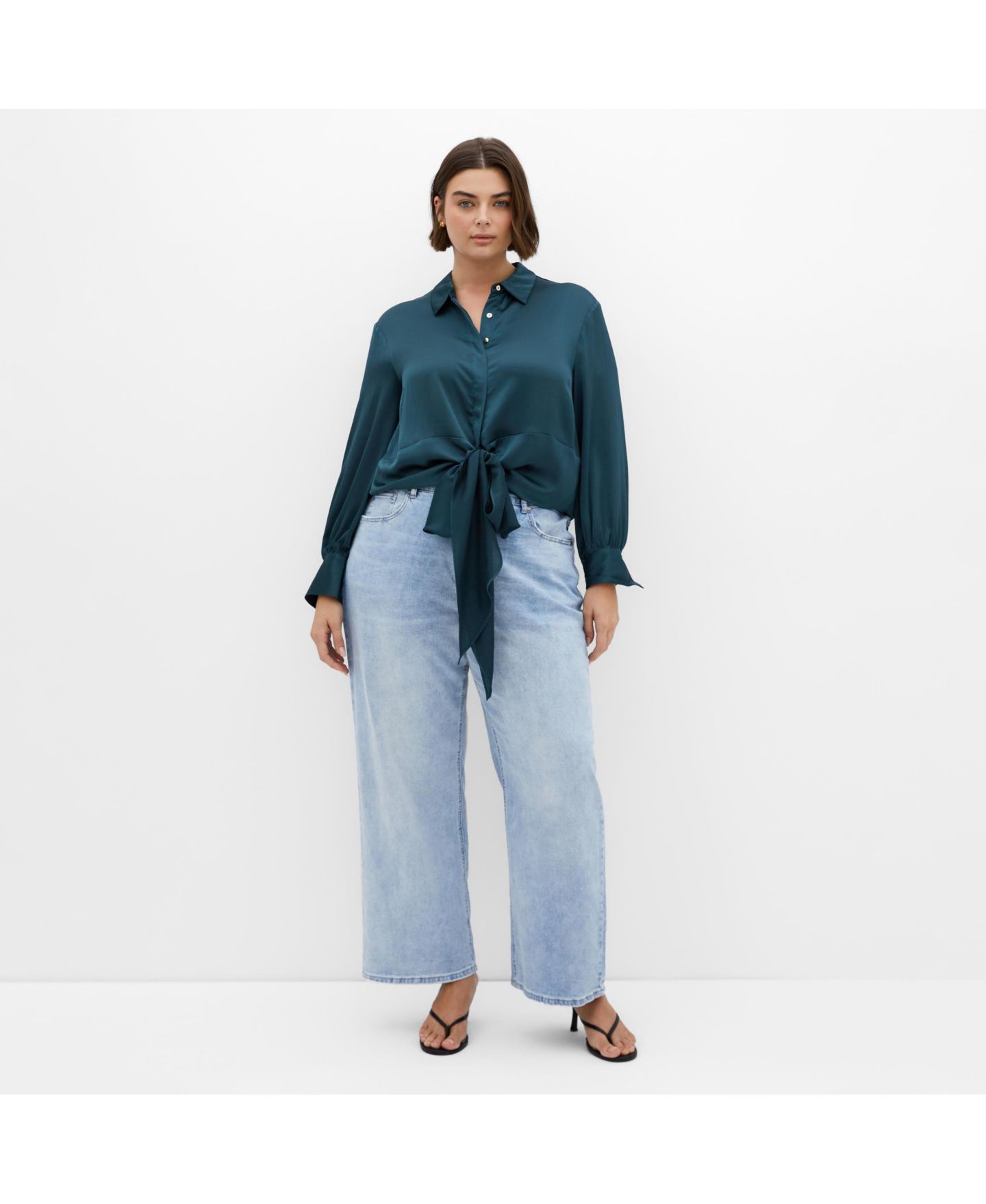 Женская рубашка CITY CHIC Plus Size Ellie, цвет: Глубокий бирюзовый — фото 2
