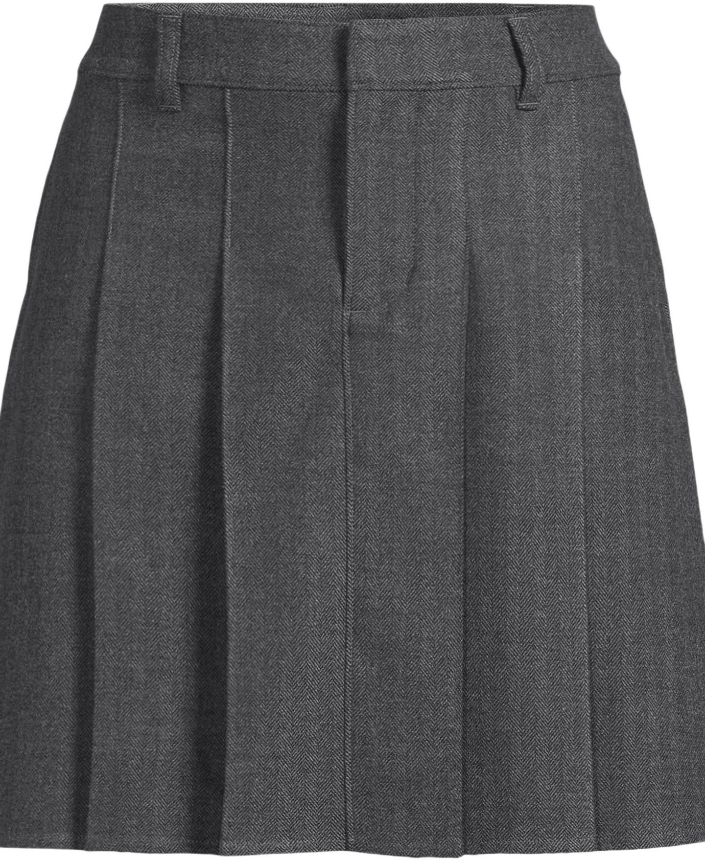 Женская юбка Lands' End Brushed Flannel Pleated Mini, цвет: Тёмный серый — фото 2