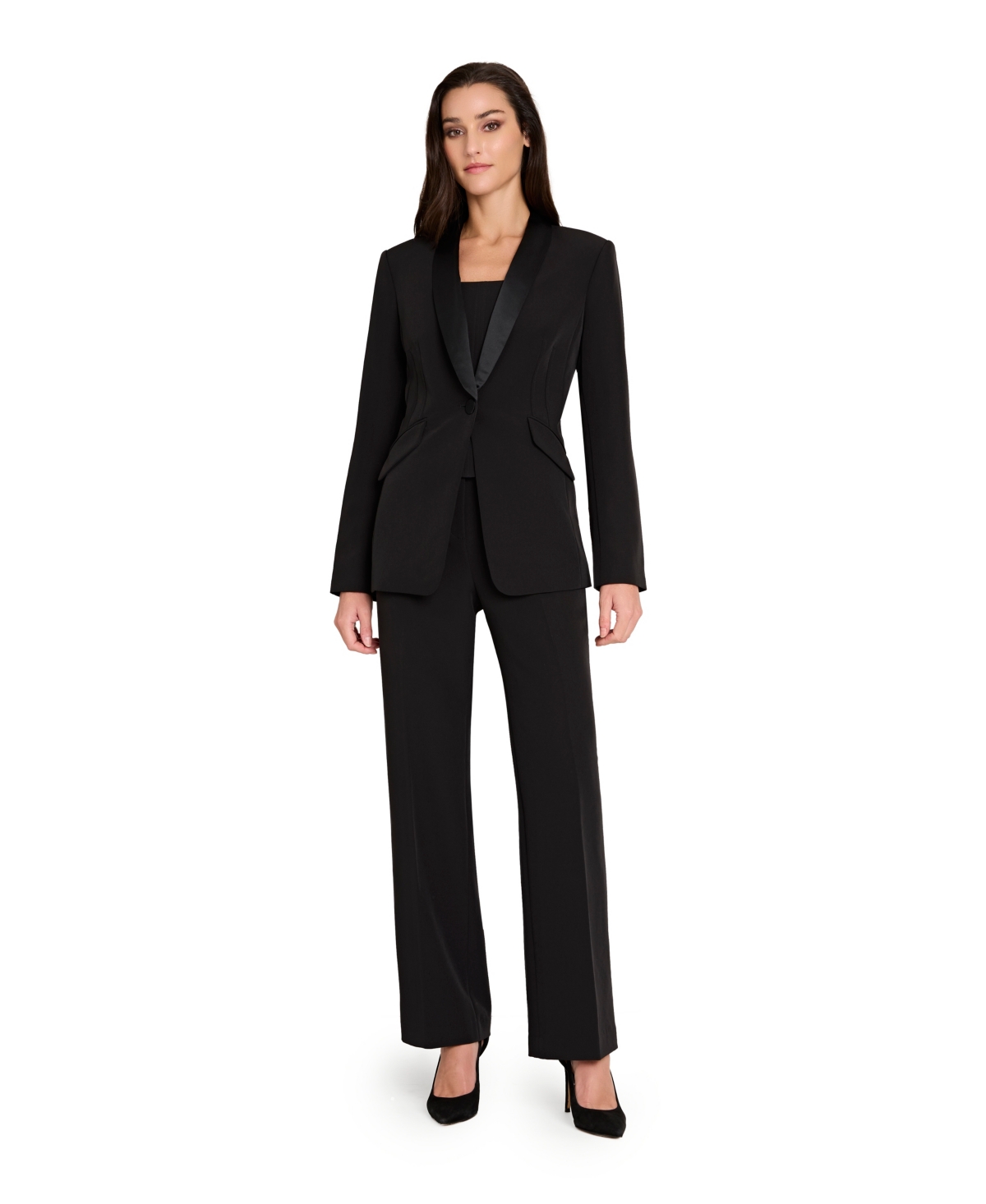 Tahari Asl Women's Flare Leg Mid-rise Pants In Black