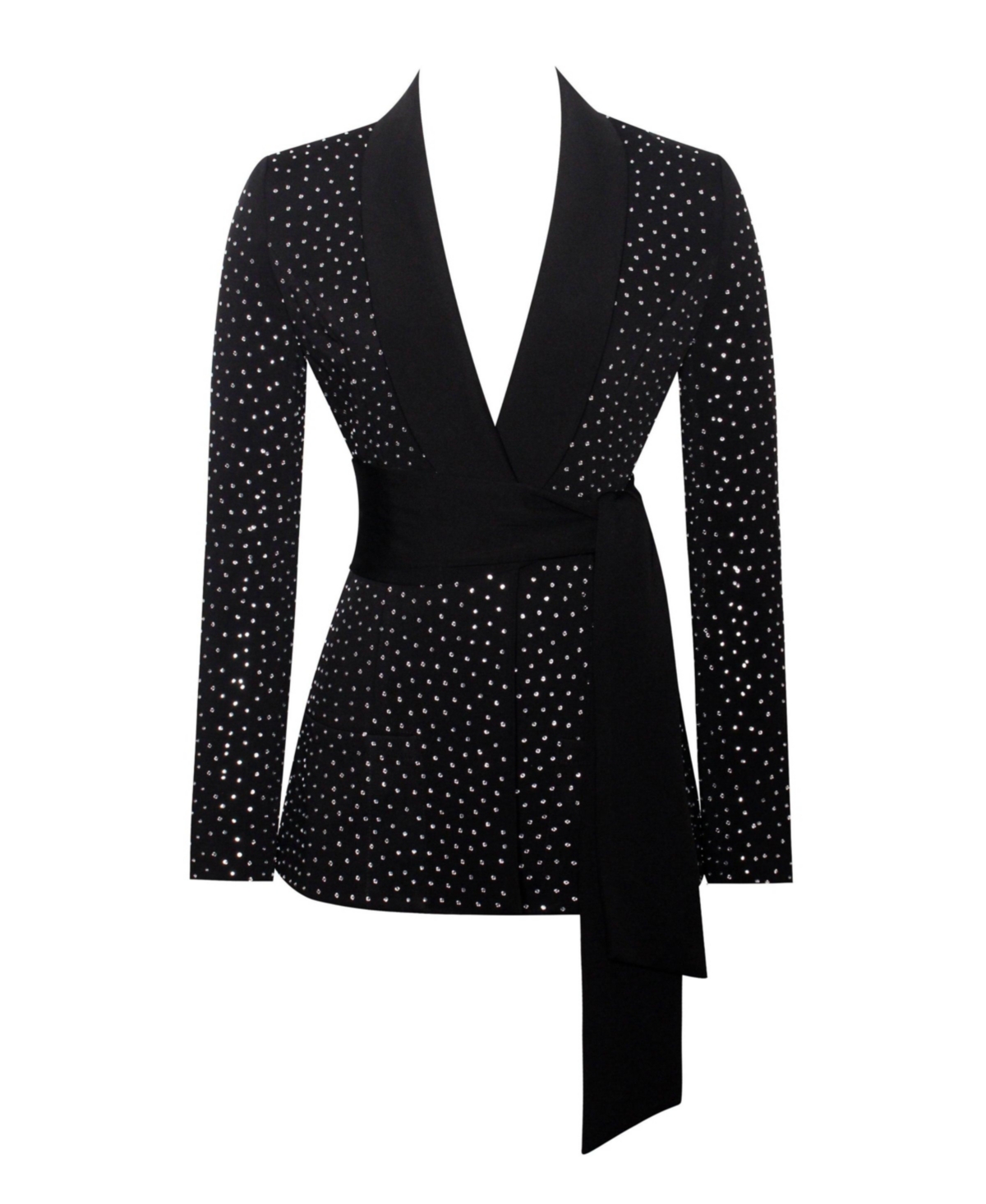 Miss Circle Women's Visionary Crystal Embellished Black Blazer Jacket