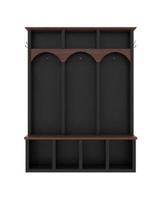 Farmhouse Hall Tree Bench Shoe Cabinet