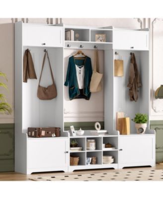 Modern Hall Tree with Shoe Storage & Bench