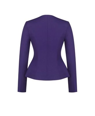Women's Skyla Indigo Square Neckline Peplum Blazer
