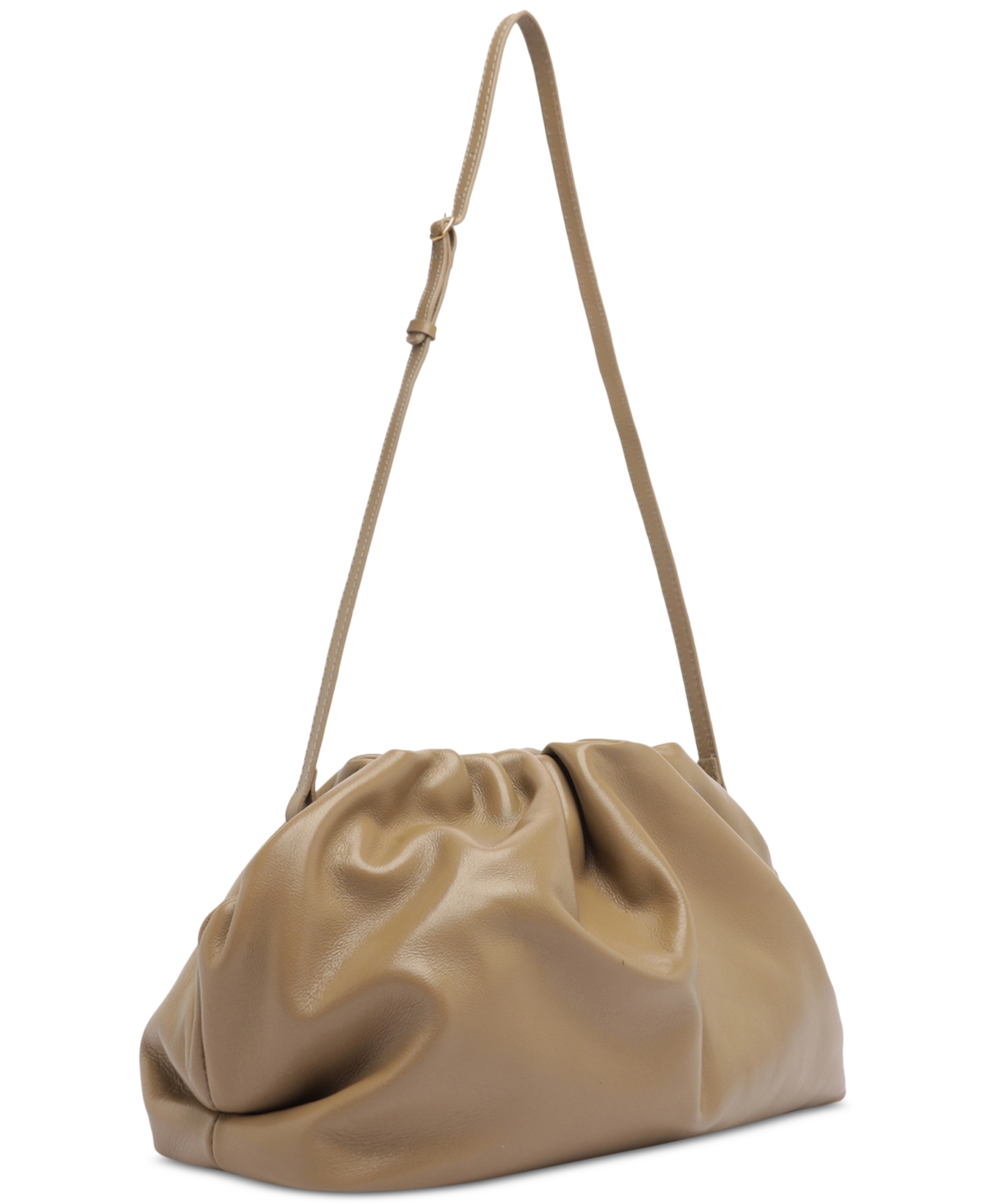 Arezzo Elizabeth Mini Leather Snap Button Handbag In Brown