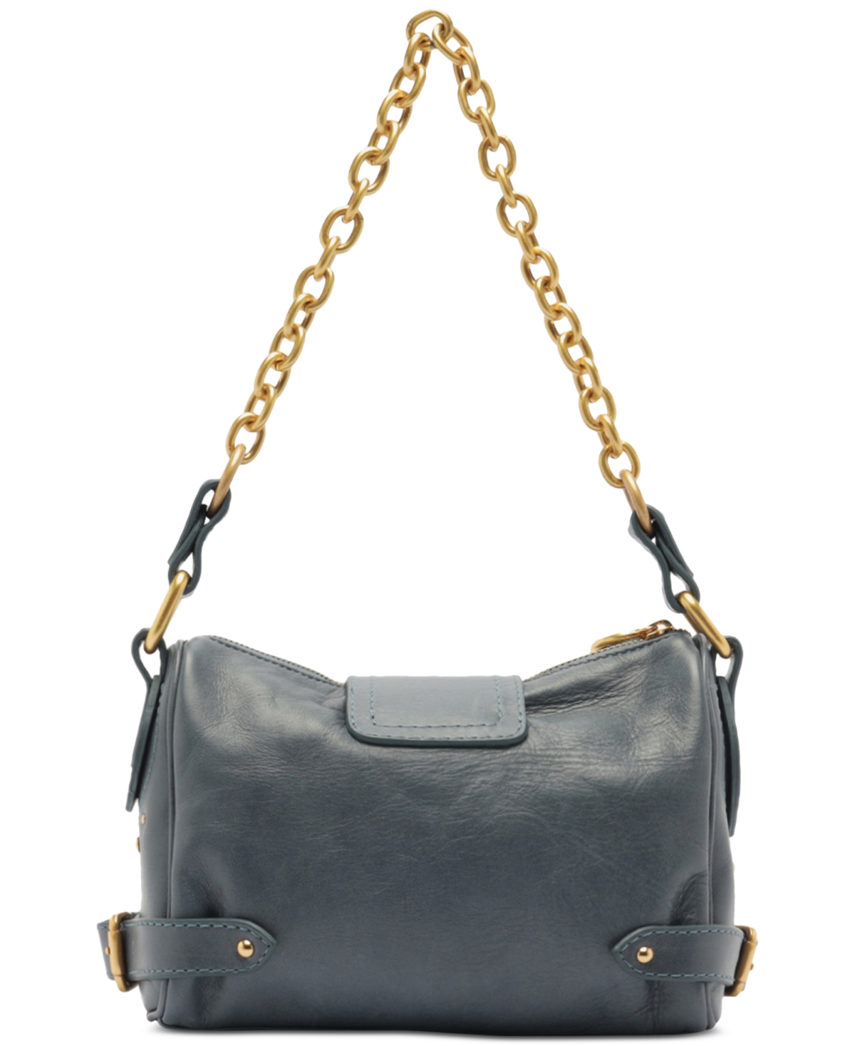 Arezzo Gio Small Chain Strap Leather Shoulder Handbag In Blue