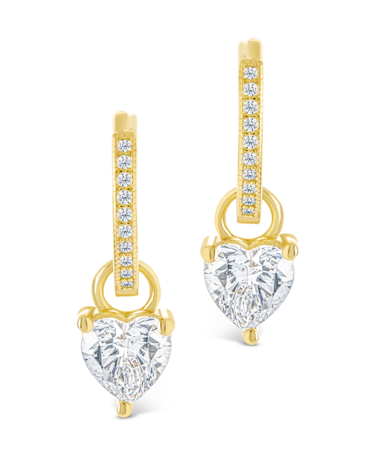 Sterling Forever Silver Eugenia Heart Cut Cz Dangle Micro Hoops
