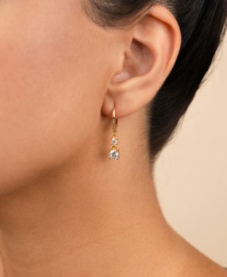 Sterling Silver Magdalena Brilliant Cut CZ French Clip Earrings