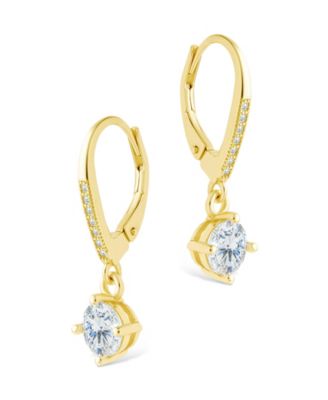 Sterling Silver Matilda Brilliant Cut CZ French Clip Earrings