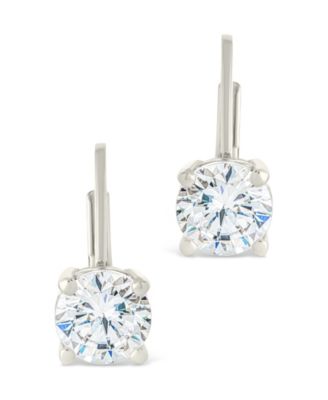 Sterling Silver Round Cut French Clip Earrings